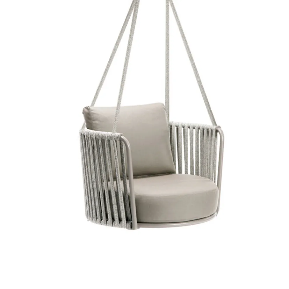 Gartenschaukel aus Stahl mit Seilen und Kissen inklusive Made in Italy - Bronn