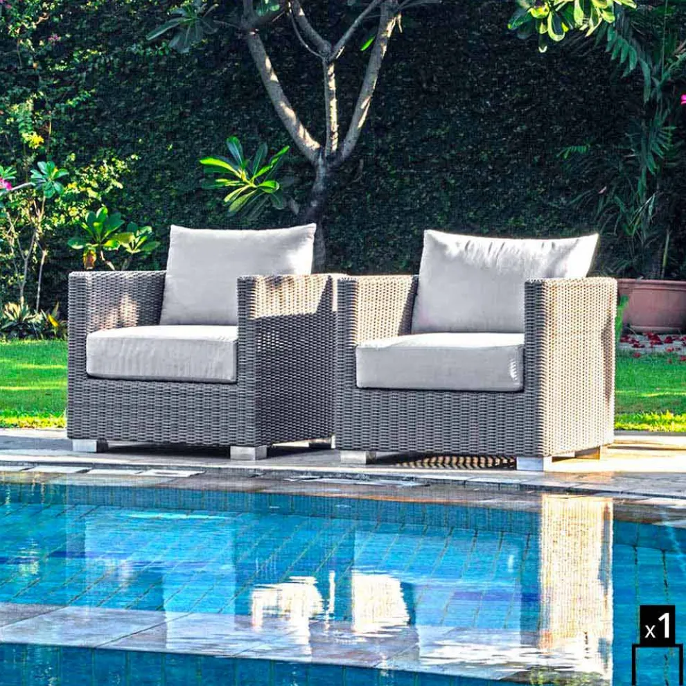 Polyrattan Loungesessel handmade Geflecht in Rattan Optik Elsa