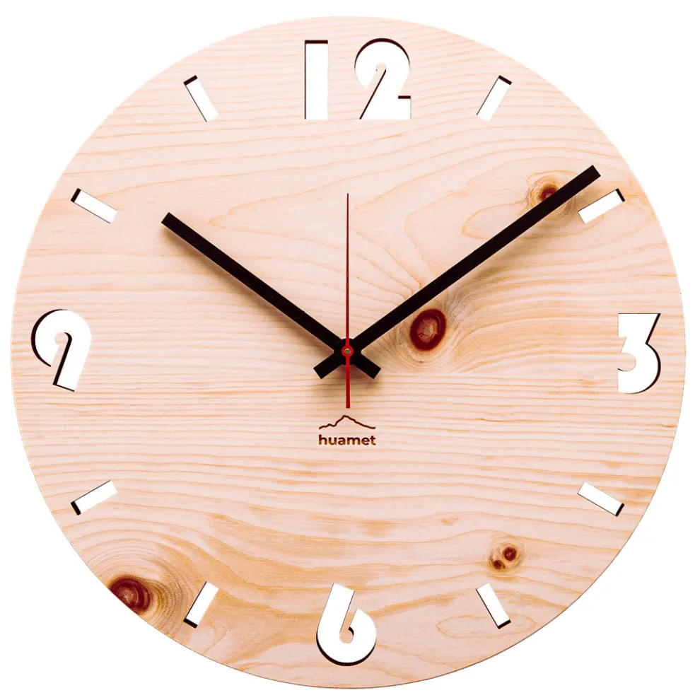 Wanduhr aus Zirbenholz made in Italy Andrea