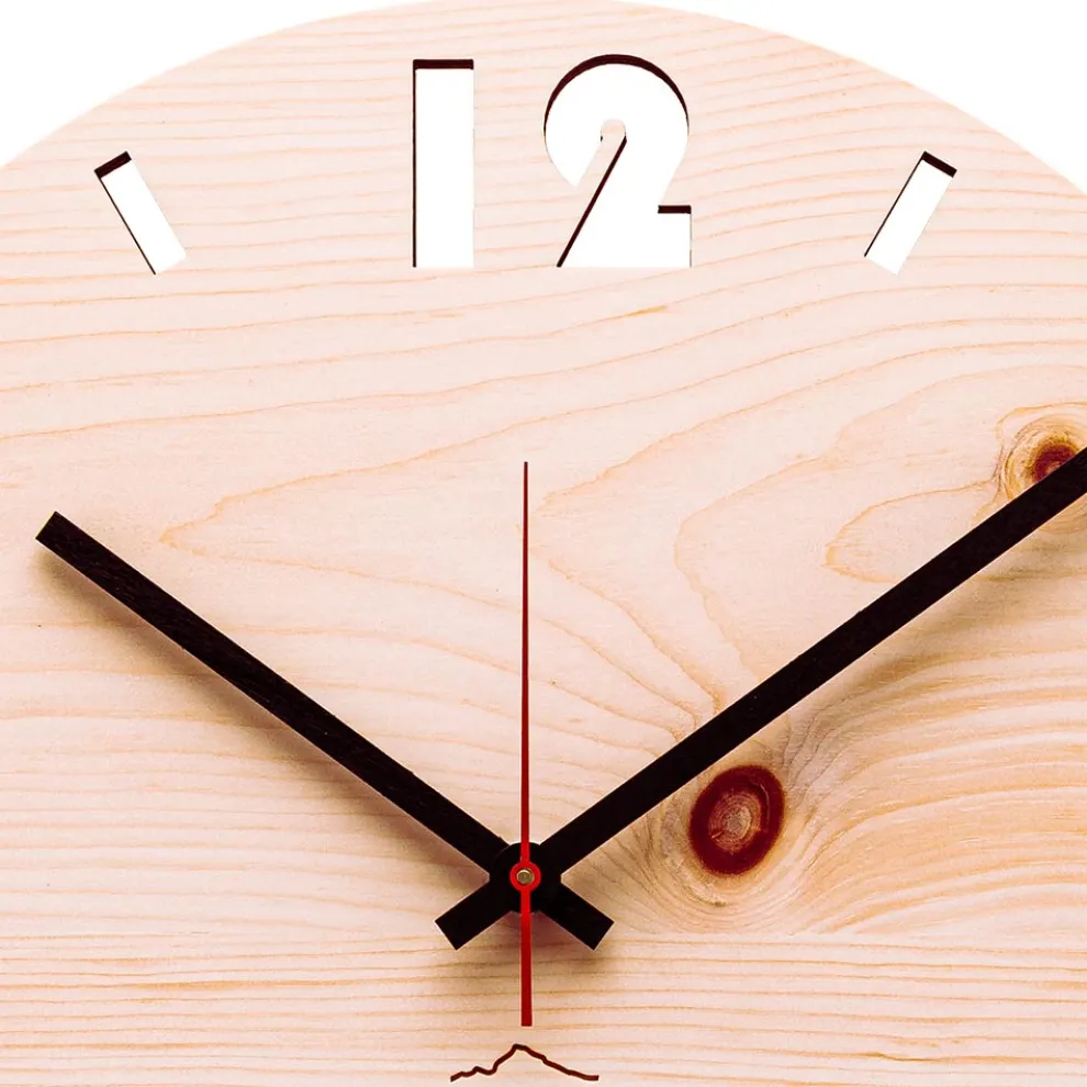 Wanduhr aus Zirbenholz made in Italy Andrea