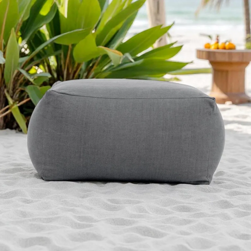 Pouf-Gartentisch aus Outdoor-Stoff in Anthrazit - Maestrale