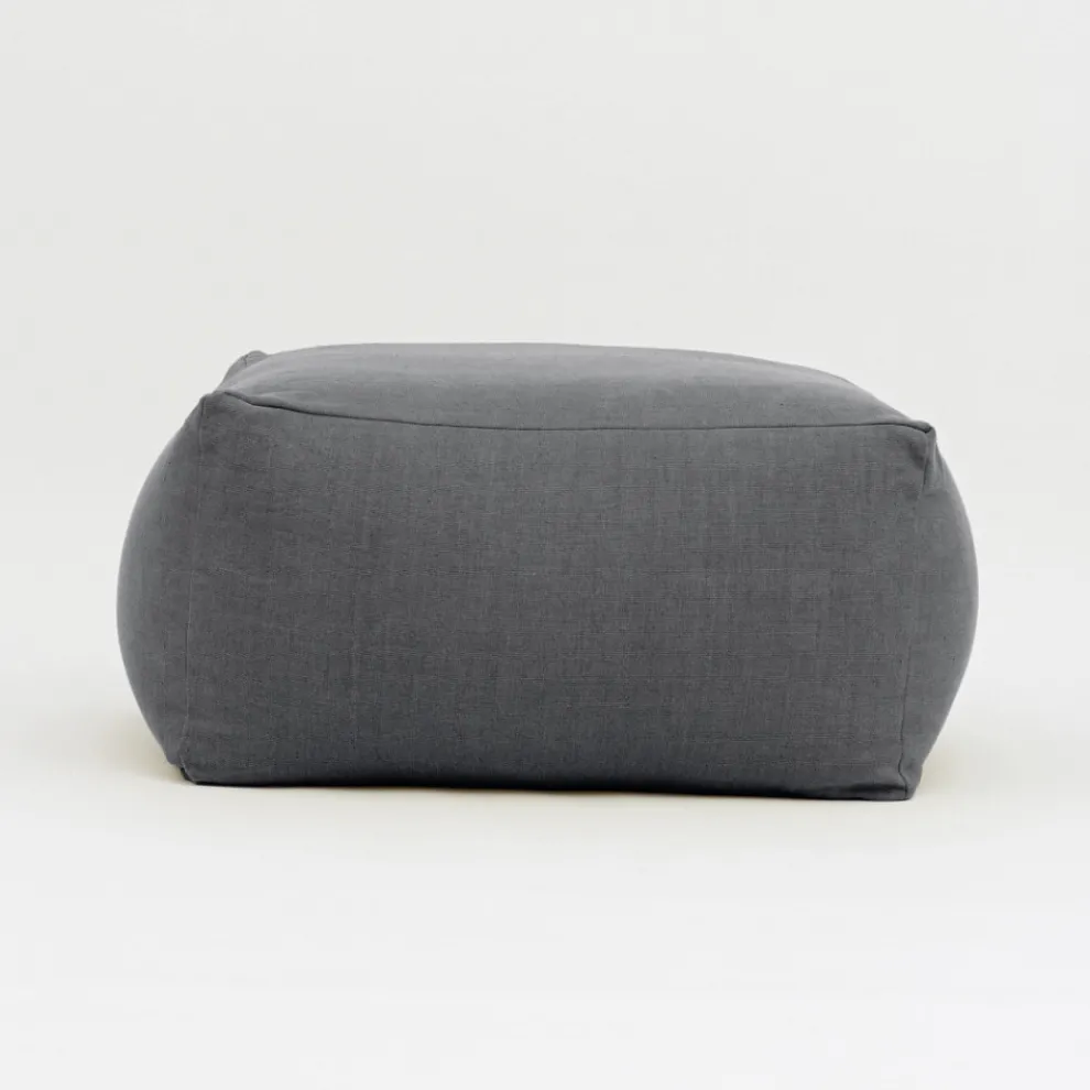 Pouf-Gartentisch aus Outdoor-Stoff in Anthrazit - Maestrale