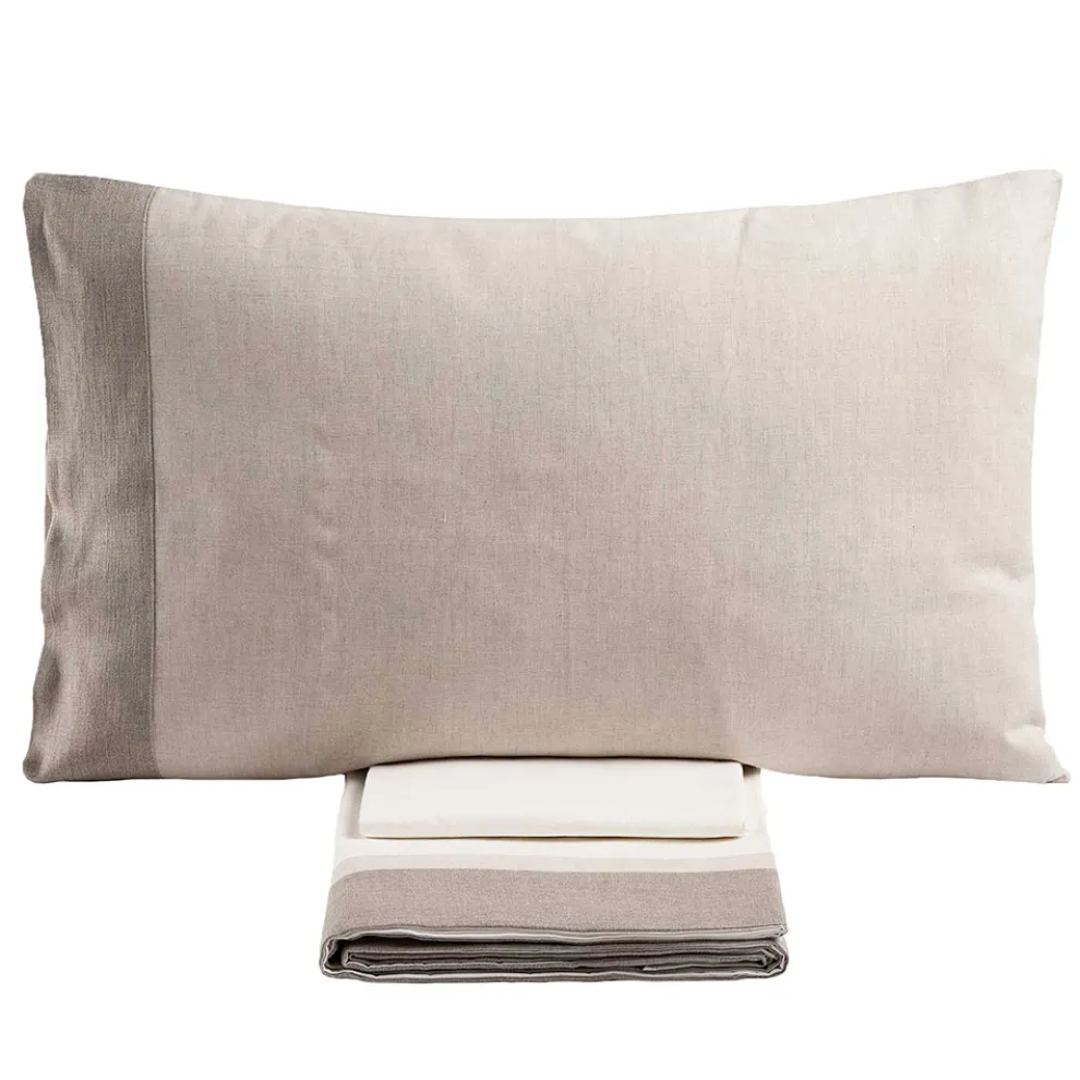 Doppelbettset aus 90 % Baumwolle und 10 % Leinen, hergestellt in Italien – Nestle