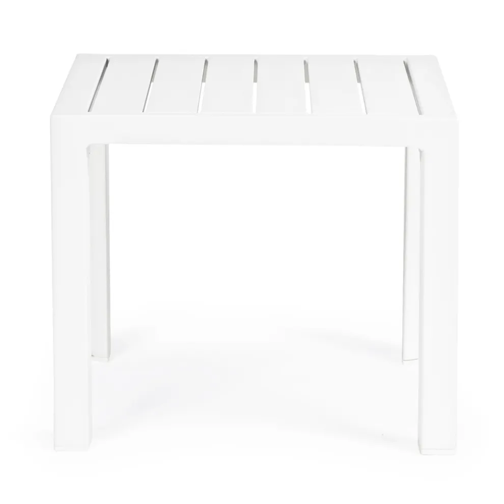 Quadratischer Couchtisch im Freien aus lackiertem Aluminium, Homemotion 2 Stück - Marius