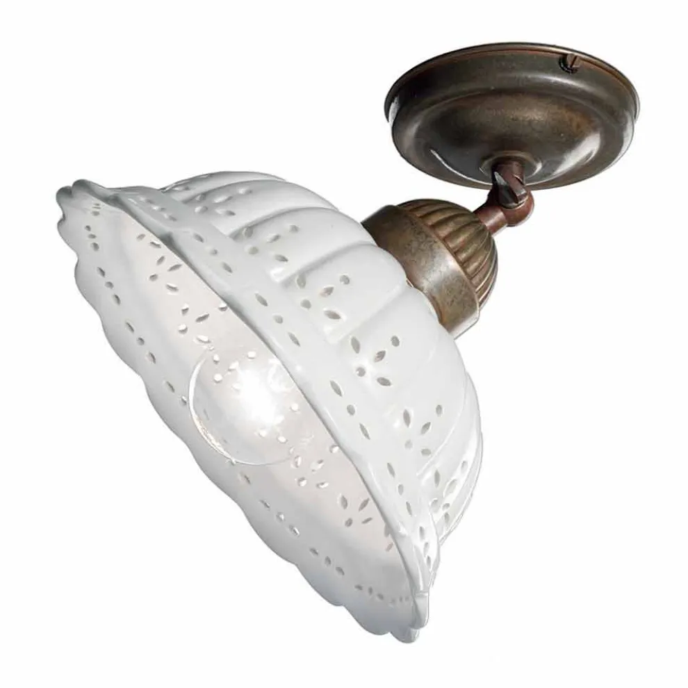 Deckenkleuchter aus Keramik im Liberty Stil mit Gelenkarm Anita Il Fanale