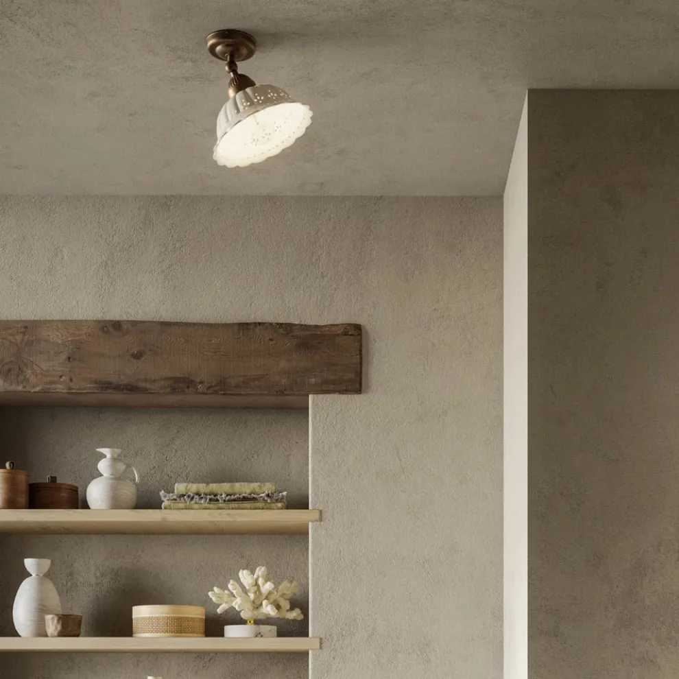 Deckenkleuchter aus Keramik im Liberty Stil mit Gelenkarm Anita Il Fanale