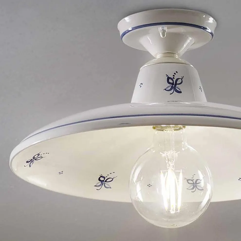 Deckenlampe aus Keramik und handbemalten Vintage-Dekorationen - Como
