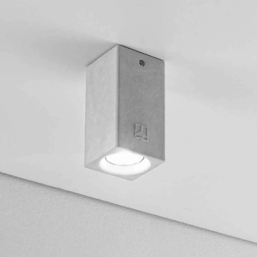 Deckenlampe eckig aus Beton oder Gips Nadir 5 Aldo Bernardi