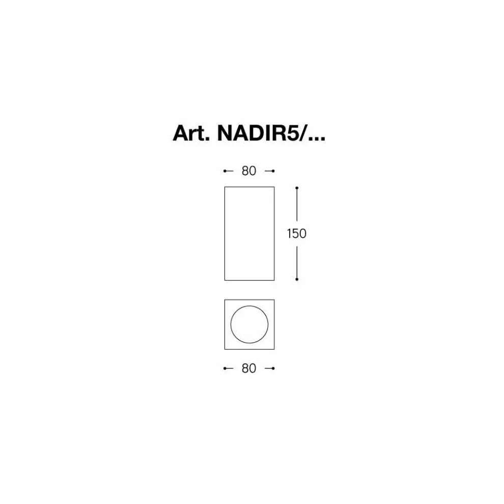 Deckenlampe eckig aus Beton oder Gips Nadir 5 Aldo Bernardi