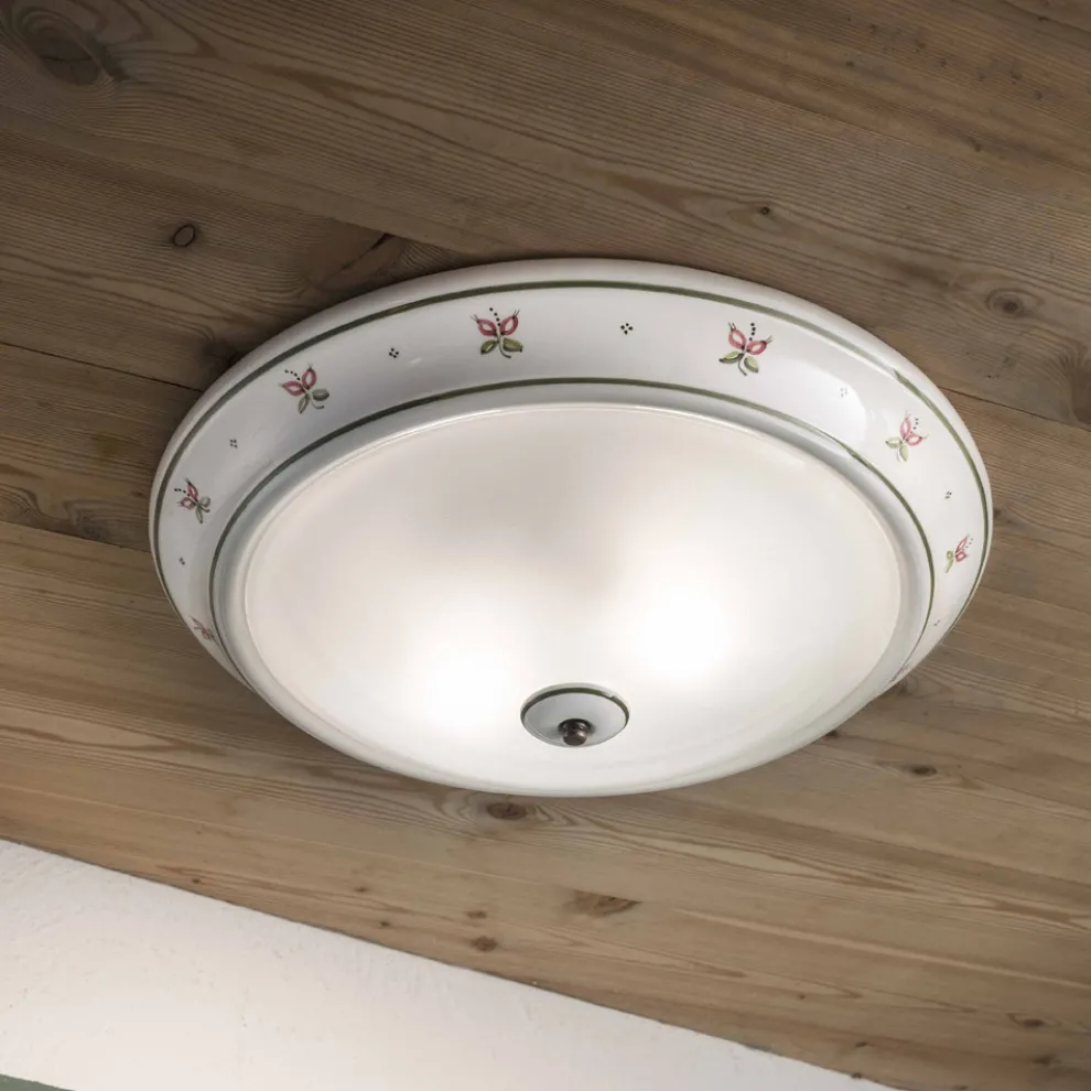 Deckenlampe rund aus Keramik von Ferroluce