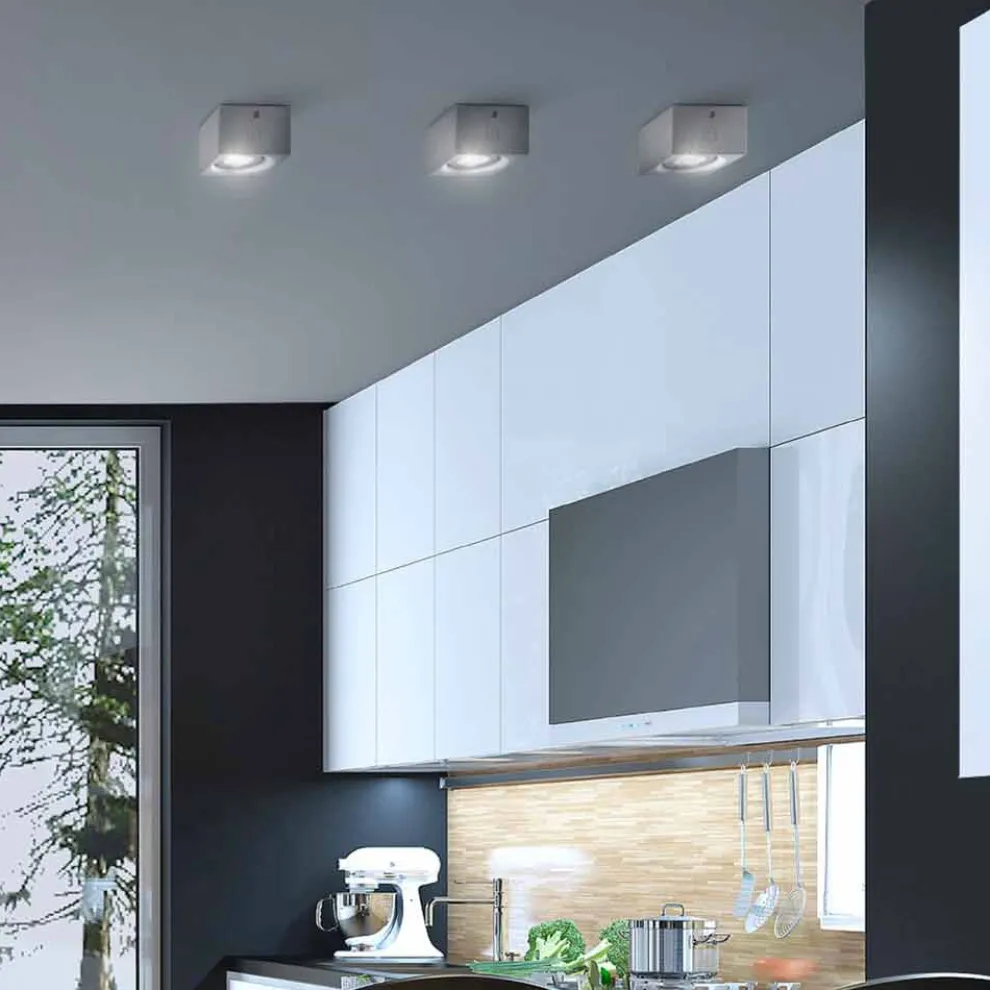 Deckenlampe viereckig Beton oder Gips in modernem Design Nadir Aldo Bernardi