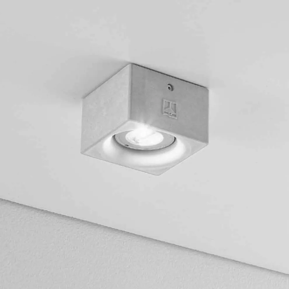 Deckenlampe viereckig Beton oder Gips in modernem Design Nadir Aldo Bernardi