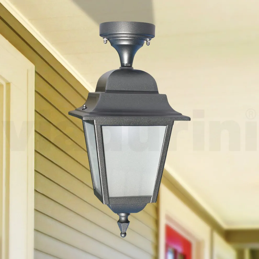 Deckenlaterne aus Aluminiumdruckguss und Glasdiffusor - Scintilla