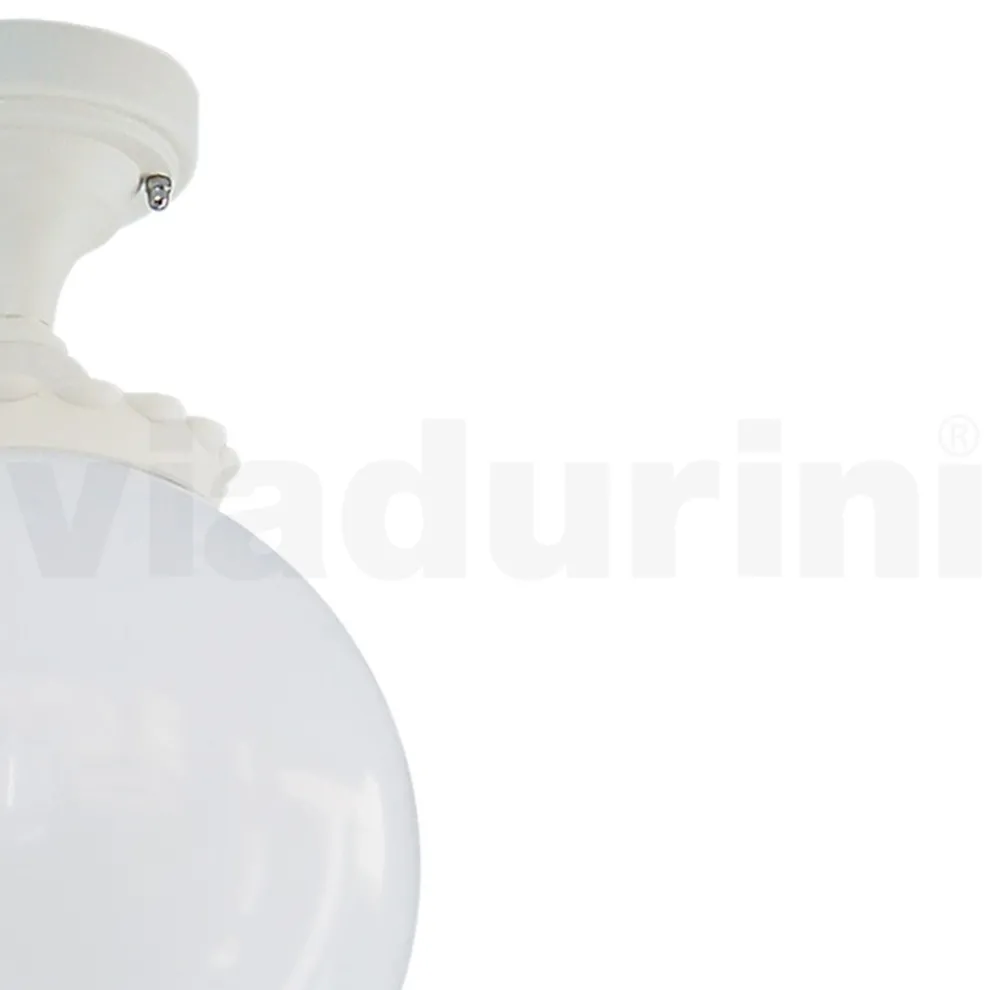 Deckenleuchte aus opalem Acryl und weißer Aluminiumstruktur - Trovabianco