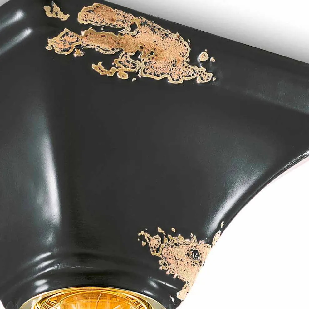 Deckenleuchte aus Keramik im Vintage Stil viereckig Ashley Feroluce