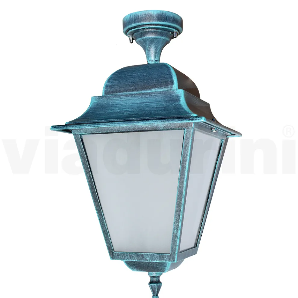 Deckenleuchte für den Außenbereich aus Aluminium und sandgestrahltem Glas - Alchemist