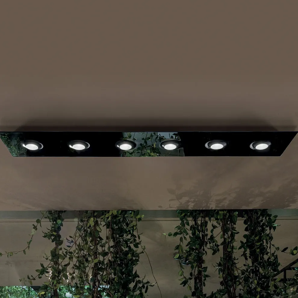 Deckenleuchte mit flacher Glasplatte mit Absenkungen - Kora