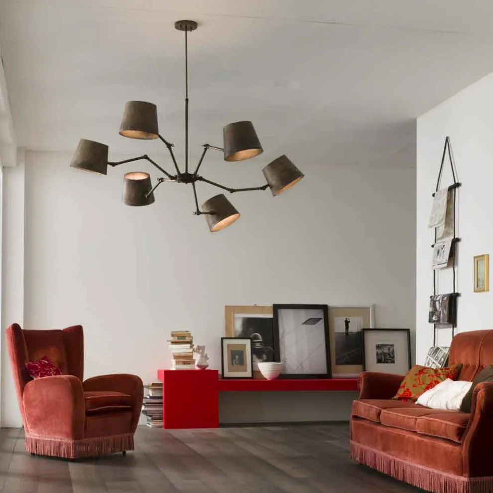 Deckenleuchter Reporter im Industrie Design 6 flammig