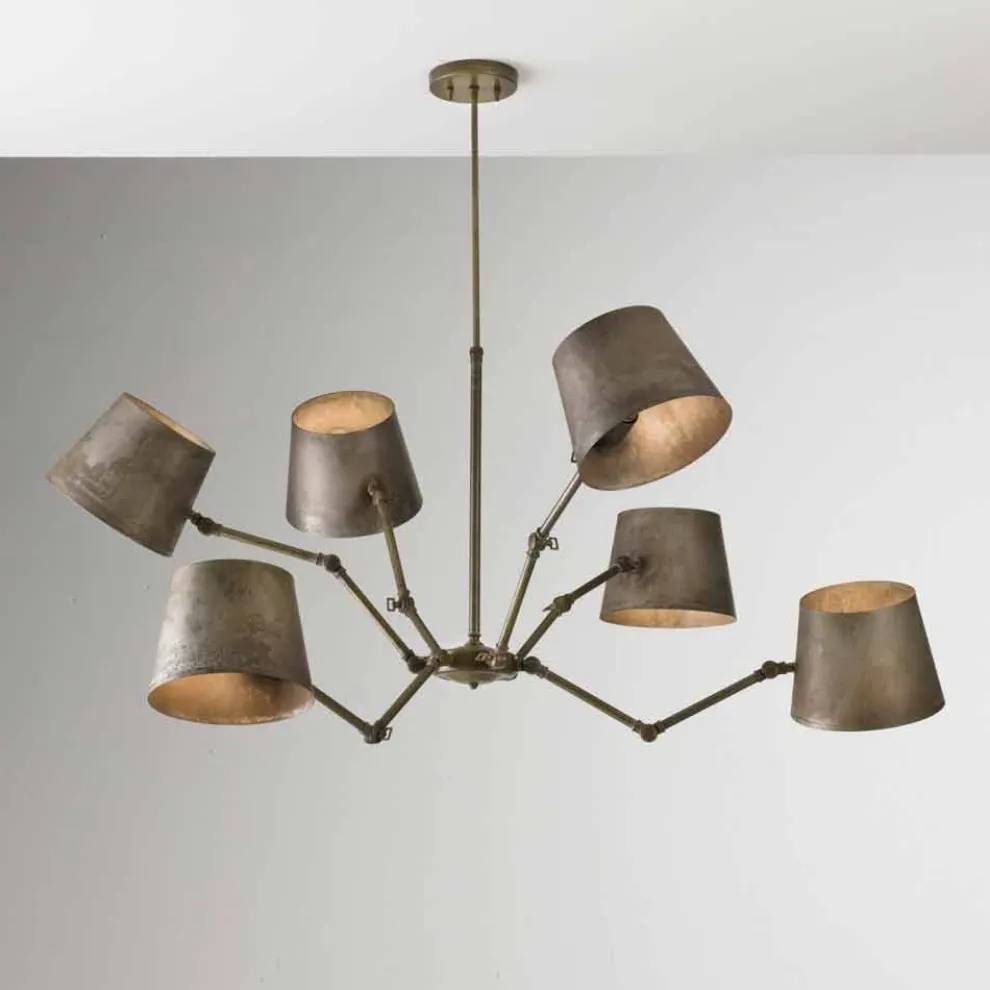 Deckenleuchter Reporter im Industrie Design 6 flammig