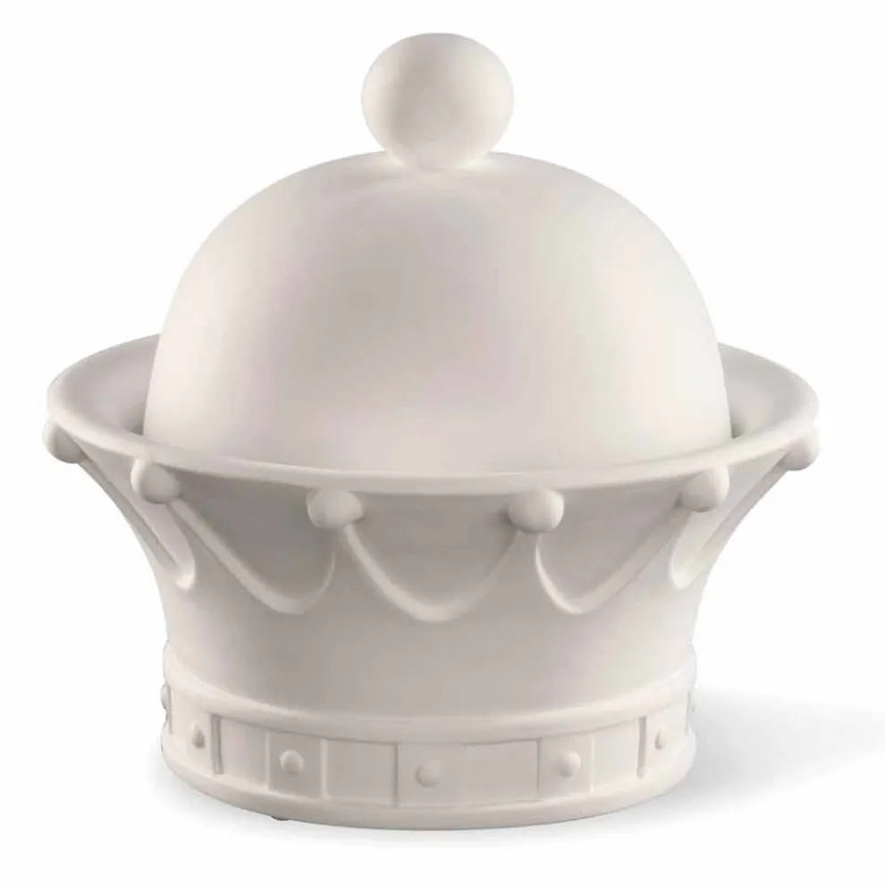 Dekorative Statue aus weißer Keramik, handgefertigt in Italien - Queen