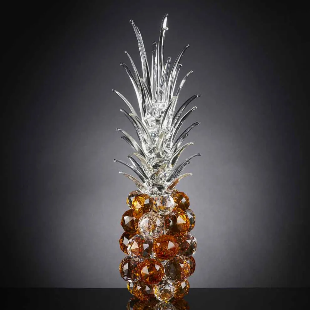 Dekoratives ananasförmiges Kristallornament Made in Italy - Ananas