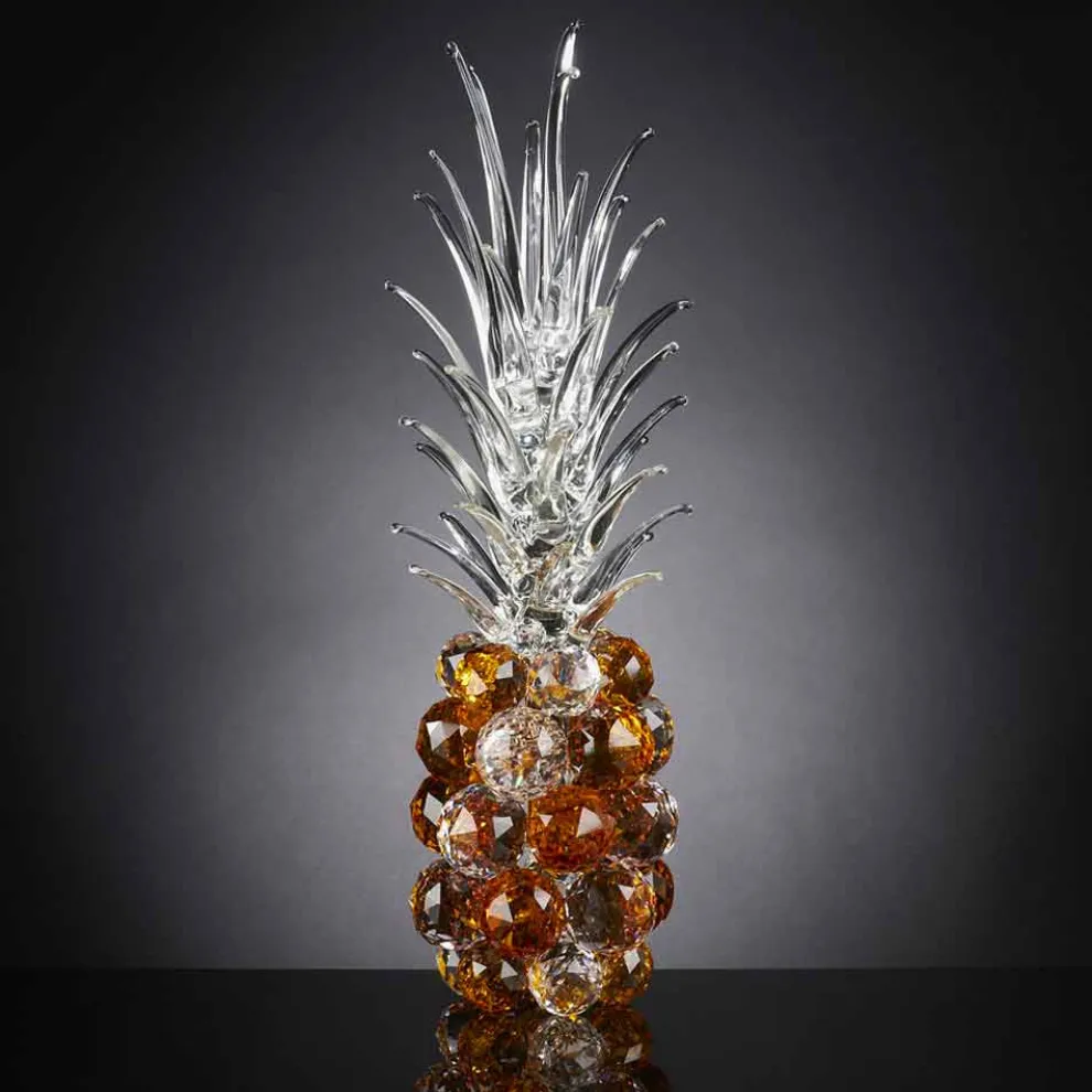 Dekoratives ananasförmiges Kristallornament Made in Italy - Ananas