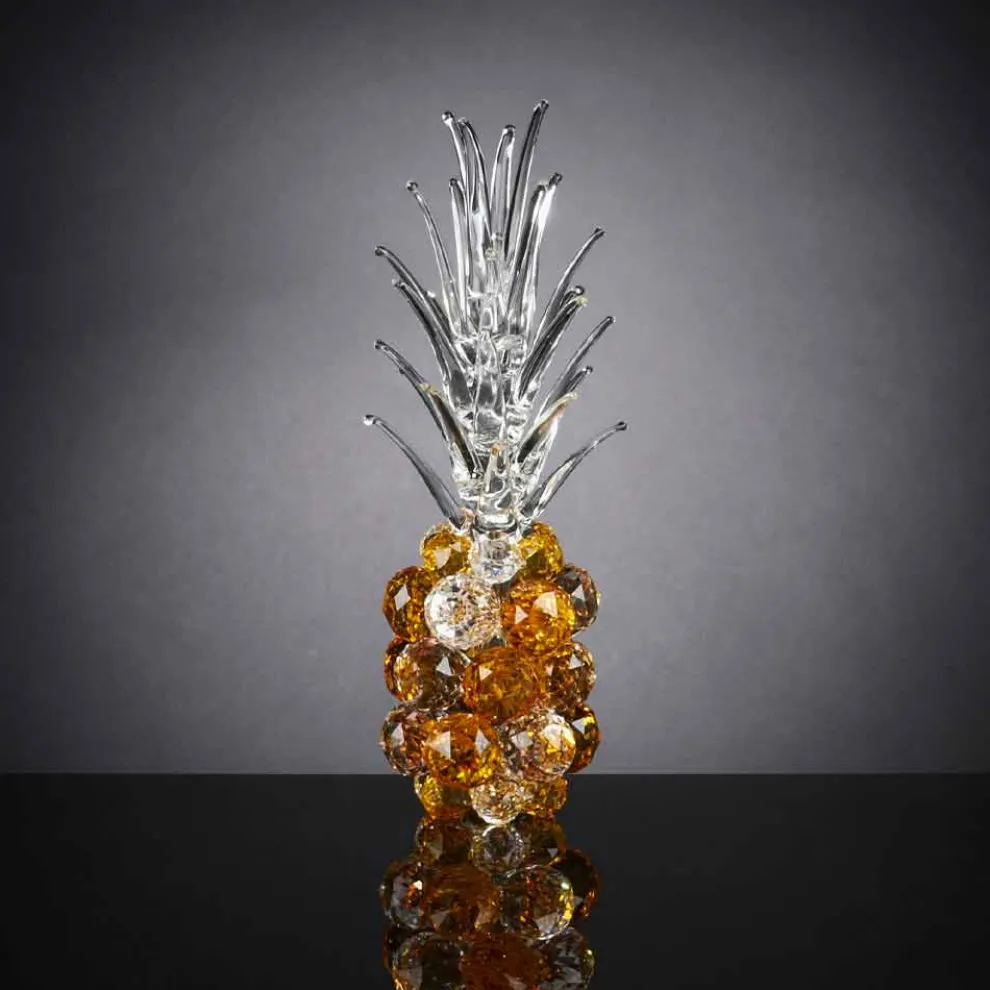 Dekoratives ananasförmiges Kristallornament Made in Italy - Ananas