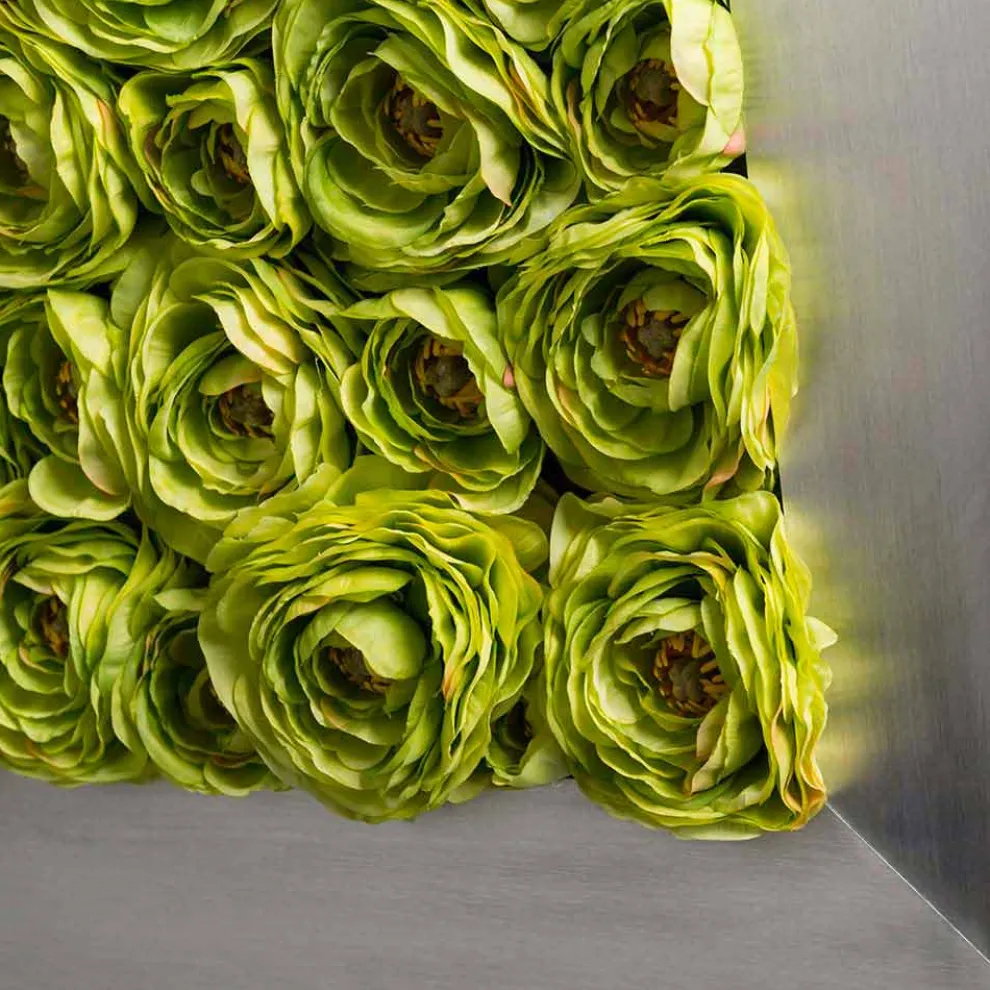 Dekoratives Wandpaneel mit künstlichen Blumen Made in Italy - Nunco