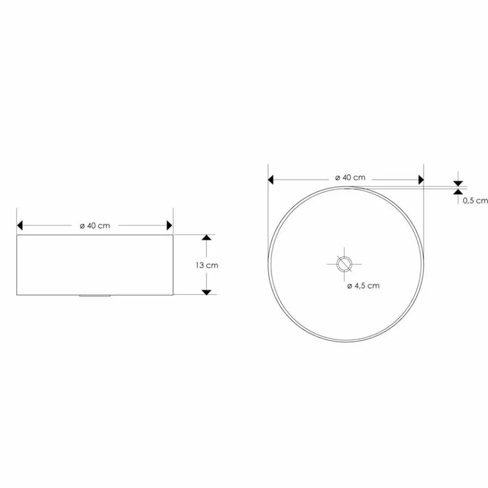Design Arbeitsplatte aus weißem Harz mit zentralem Abfluss - Moris