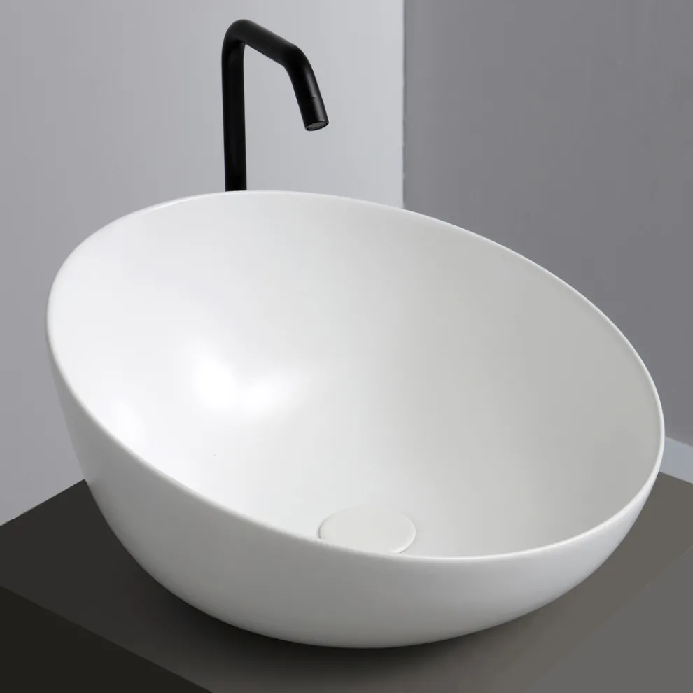 Design Aufsatzwaschbecken aus Keramik Made in Italy - Domenico