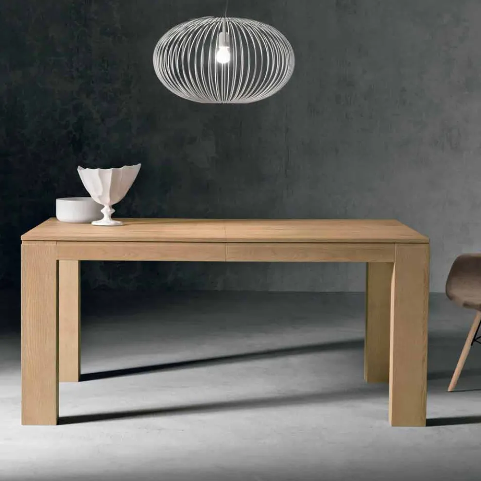 Design ausziehbarer Tisch aus Eichenholz made in Italy, Sondrio
