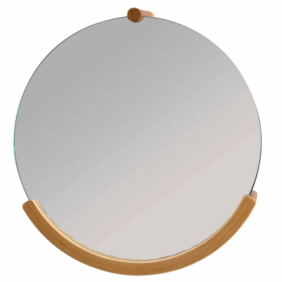 Design Bad Wandspiegel mit Bambusrahmen Gorizia