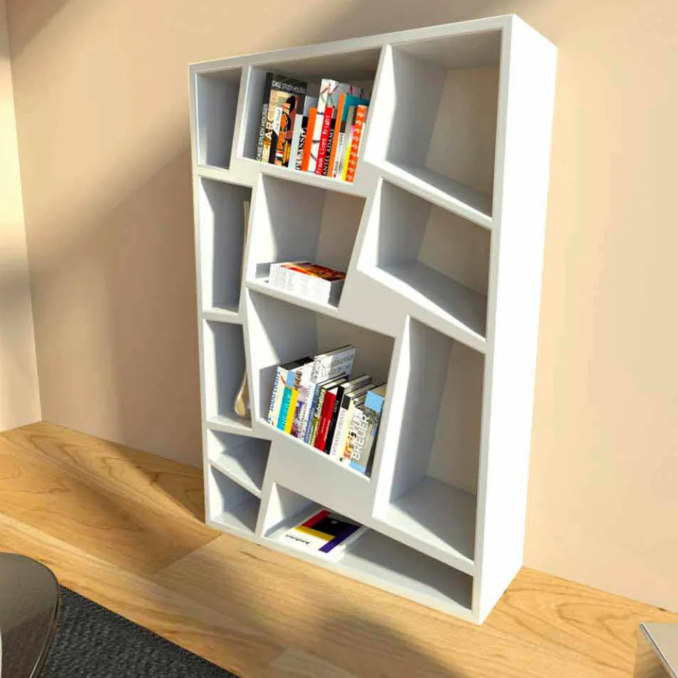 Design Bücherregal grün, rot oder weiß Christie