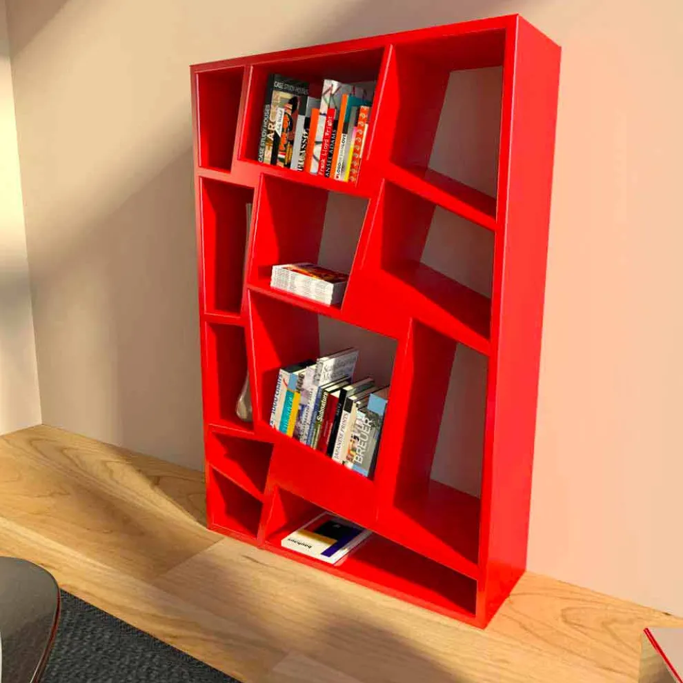 Design Bücherregal grün, rot oder weiß Christie