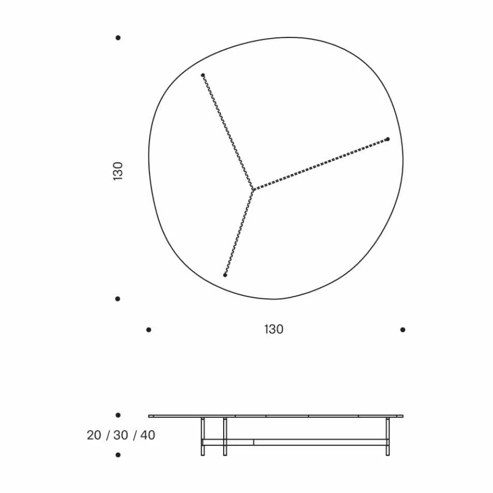 Design Couchtisch aus Glas mit Metallbasis Made in Italy - Cinci