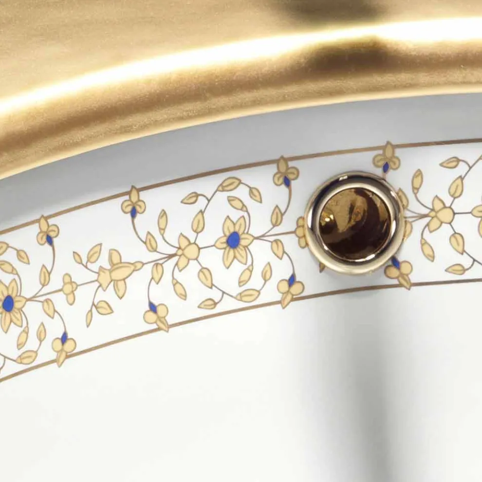 Design Einbauwaschbecken Barock aus Fire Clay made in Italy, Egeo