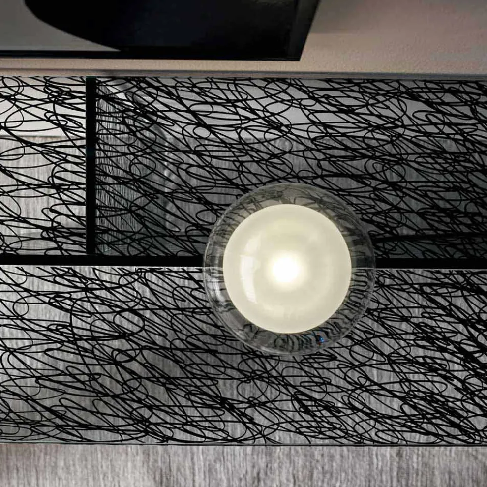 Design Entrance Consolle aus dekoriertem extraklarem Glas Made in Italy - Sestola