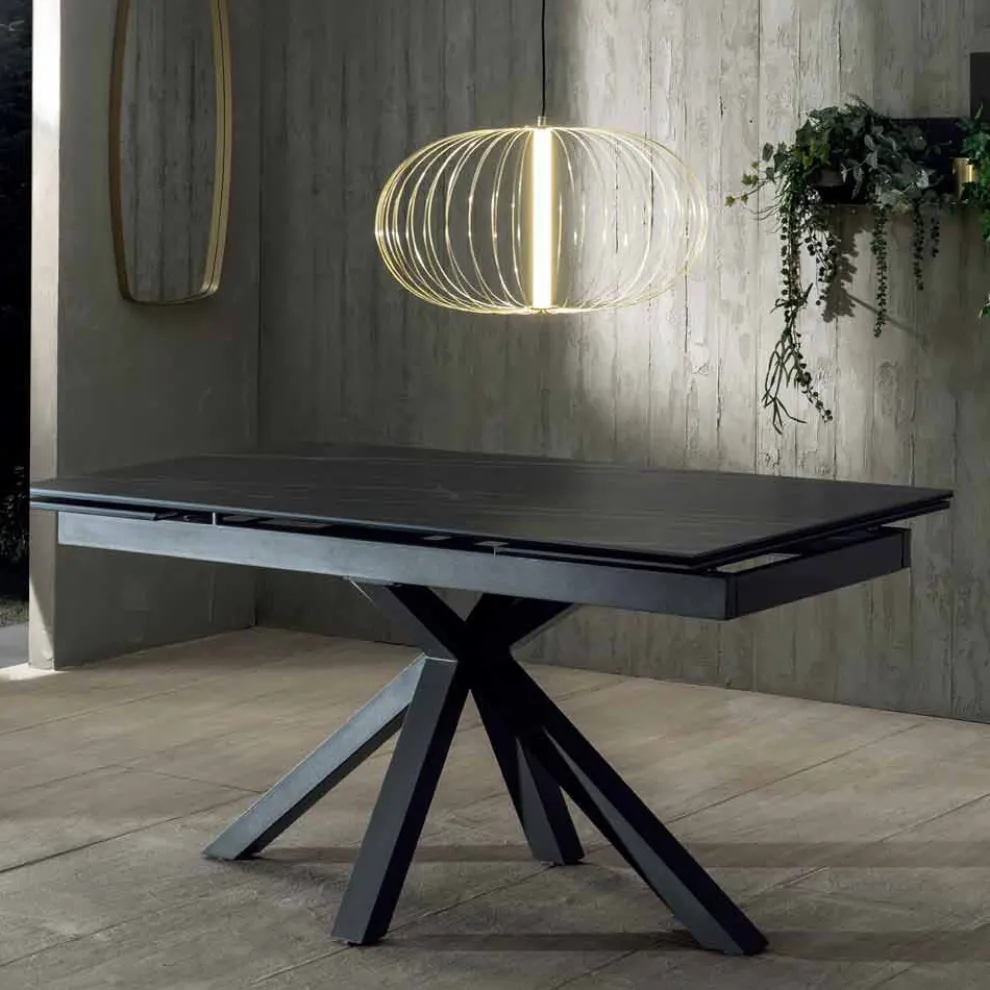 Design Esstisch ausziehbar bis 240 cm mit Tischplatte aus Keramik  - Ultron