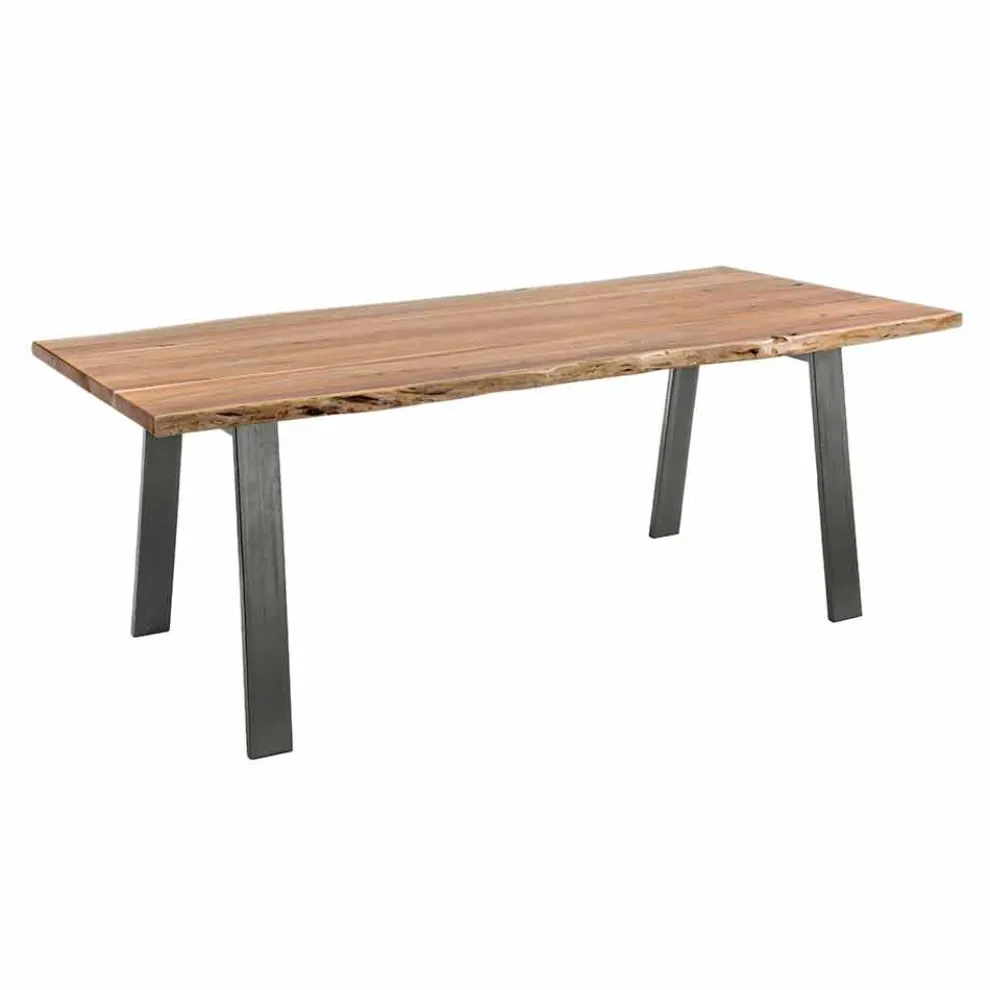 Design Esstisch aus Holz und Stahl Homemotion - Cannes