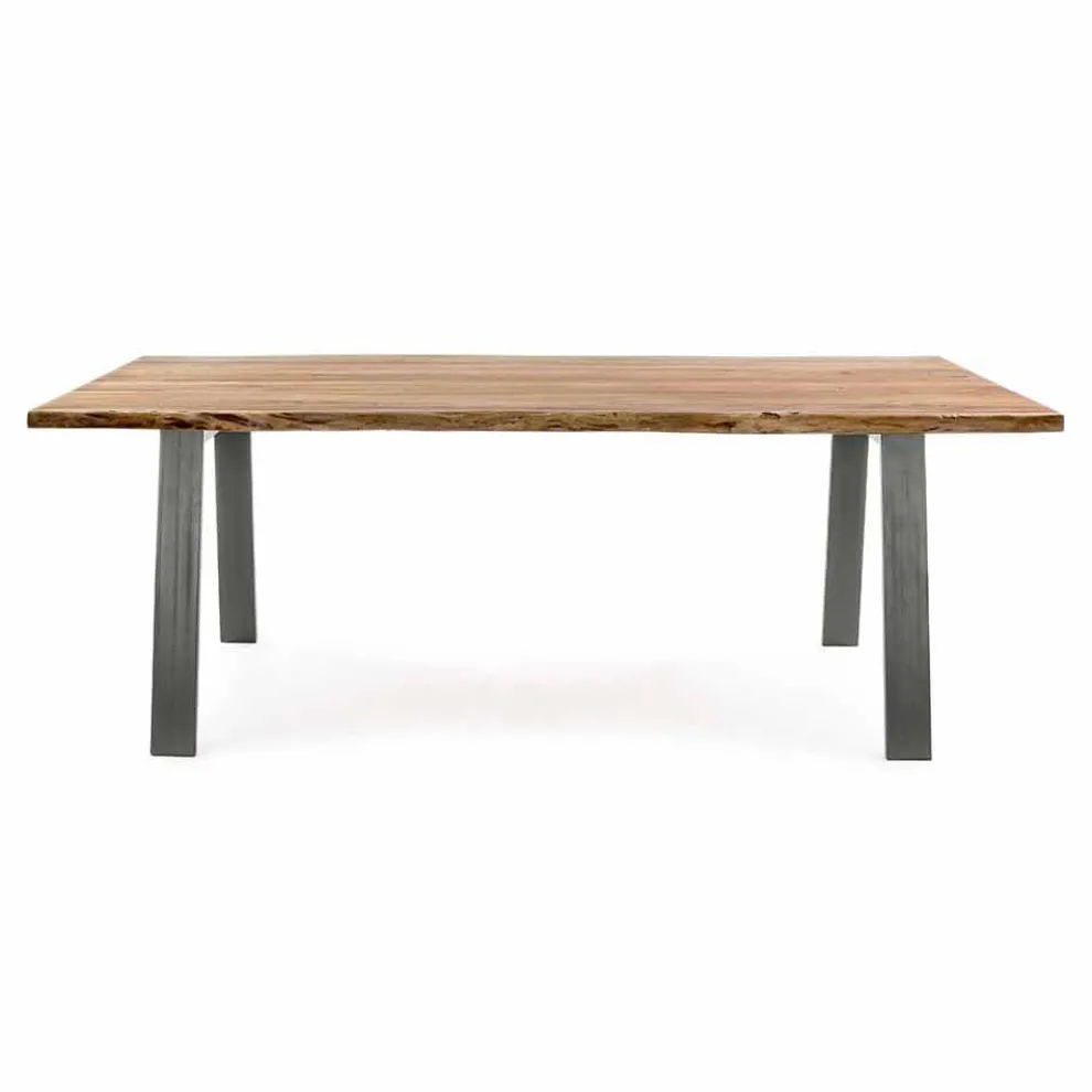 Design Esstisch aus Holz und Stahl Homemotion - Cannes