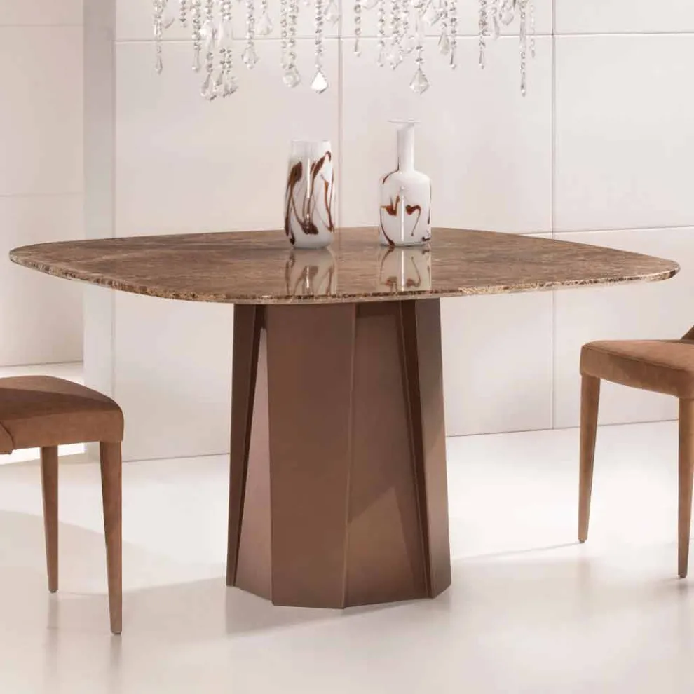 Design Esstisch aus Marmor Emperador Dark 130x130 cm – Nuvolento