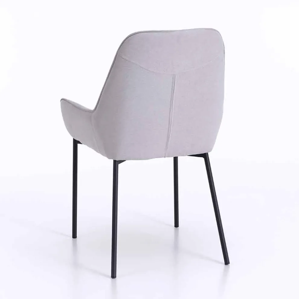 Design Esszimmerstuhl aus Mikrofaser und Black Metal, 4 Stück - Cracco