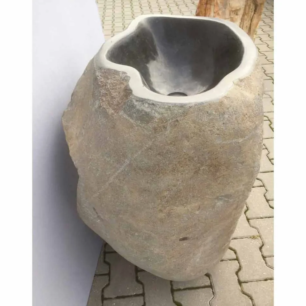 Design freistehendes Waschbecken aus Naturstein Stute, Einzelstück
