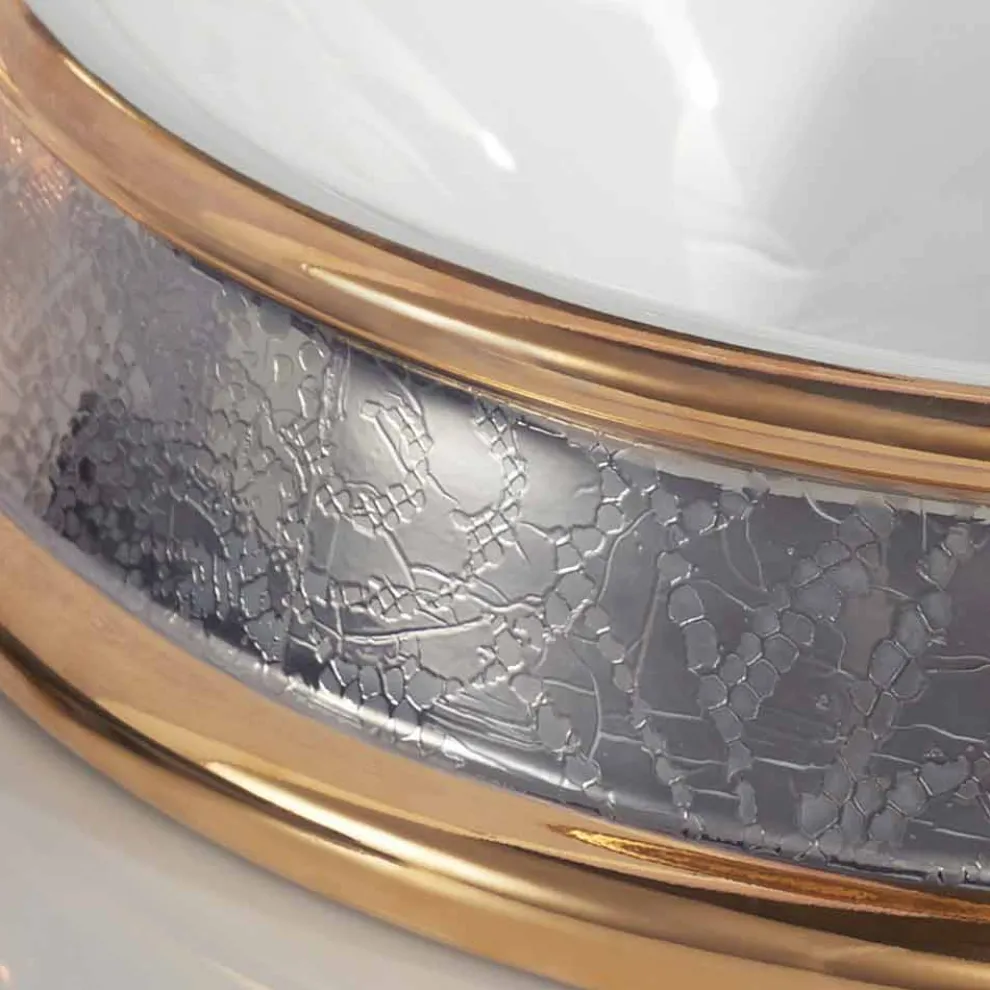 Design Halbeinbauwaschbecken aus fire clay handgemacht in Italien, Manilo