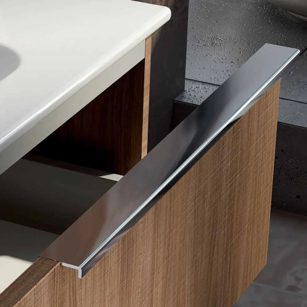 Design Hängende Badezimmerkomposition aus Ecowood made in Italy, Cesena