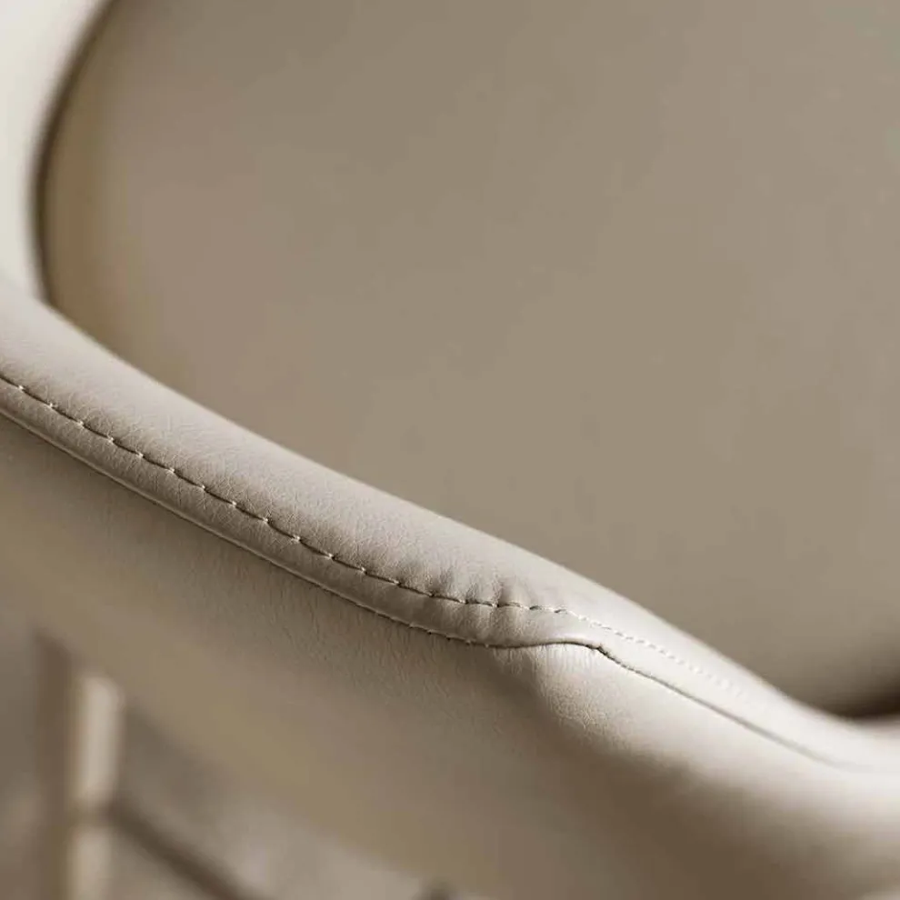 Design Hocker mit hoher Rückenlehne aus Kunstleder - Berenice