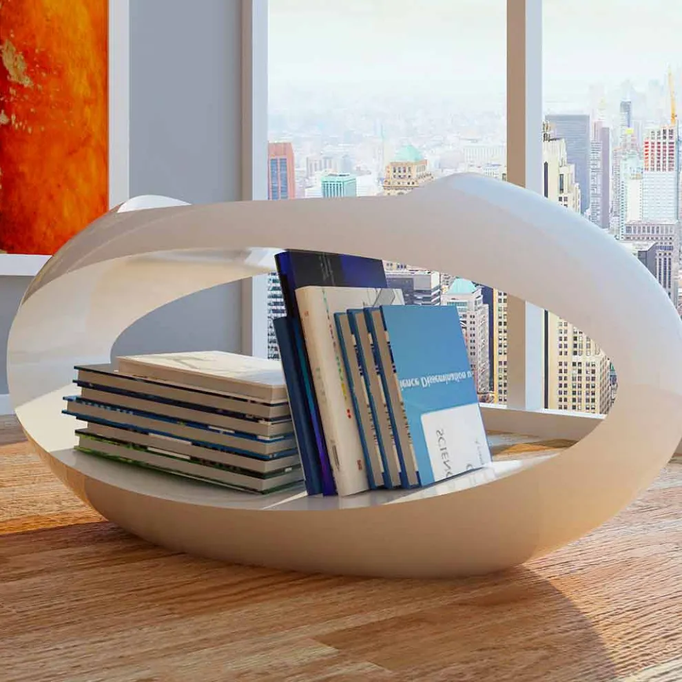 Design Hocker mit Bücherablage Ellix Made in Italy