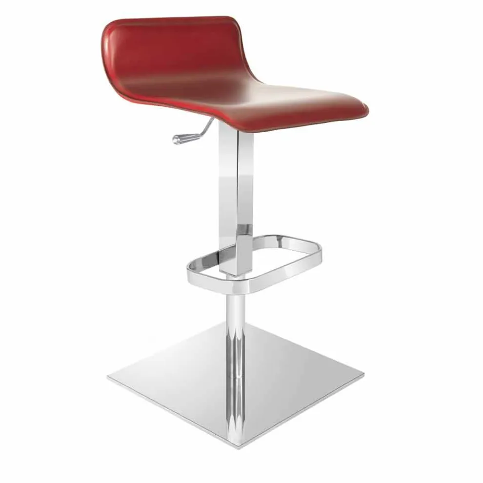 Design Hocker mit verstellbarer Sitz- und Chrombasis, Inigo