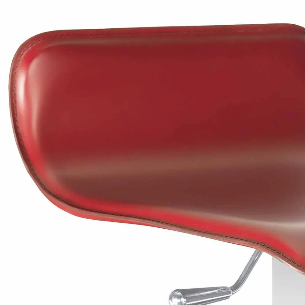 Design Hocker mit verstellbarer Sitz- und Chrombasis, Inigo