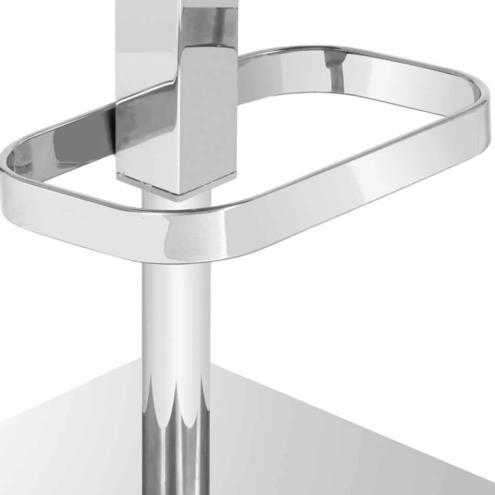 Design Hocker mit verstellbarer Sitz- und Chrombasis, Inigo